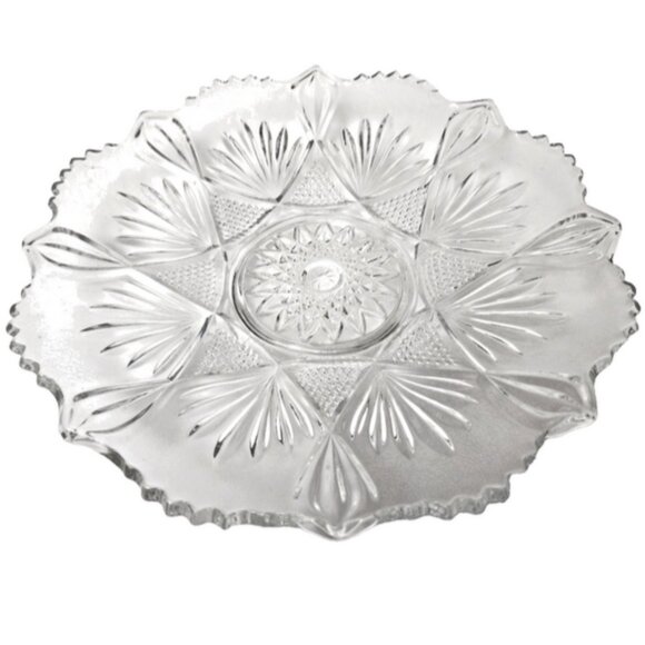 Vintage Antique Very Rare Cut Crystal Footed Center Dish/Bowl - Picture 1 of 7